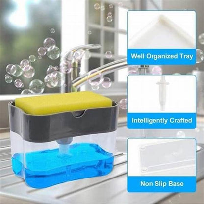 2 In 1 Soap Dispenser Soap Pump With Sponge (random Color )