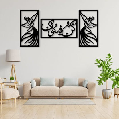 3pcs Set) 3d Wooden Wall Calligraphy Kun Faya Kun Wall Art Decorations Home, Living Rooms Gifting