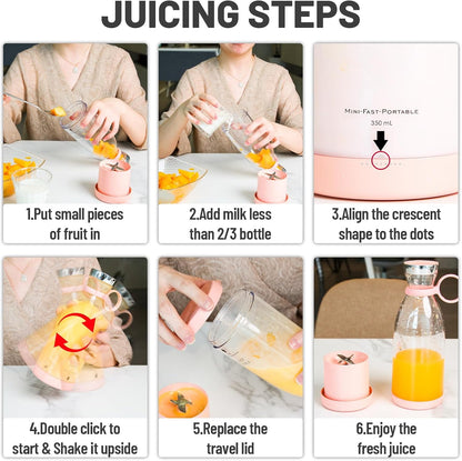 Mini Portable Blender Electric Fruit Juicer Mixers 420ml