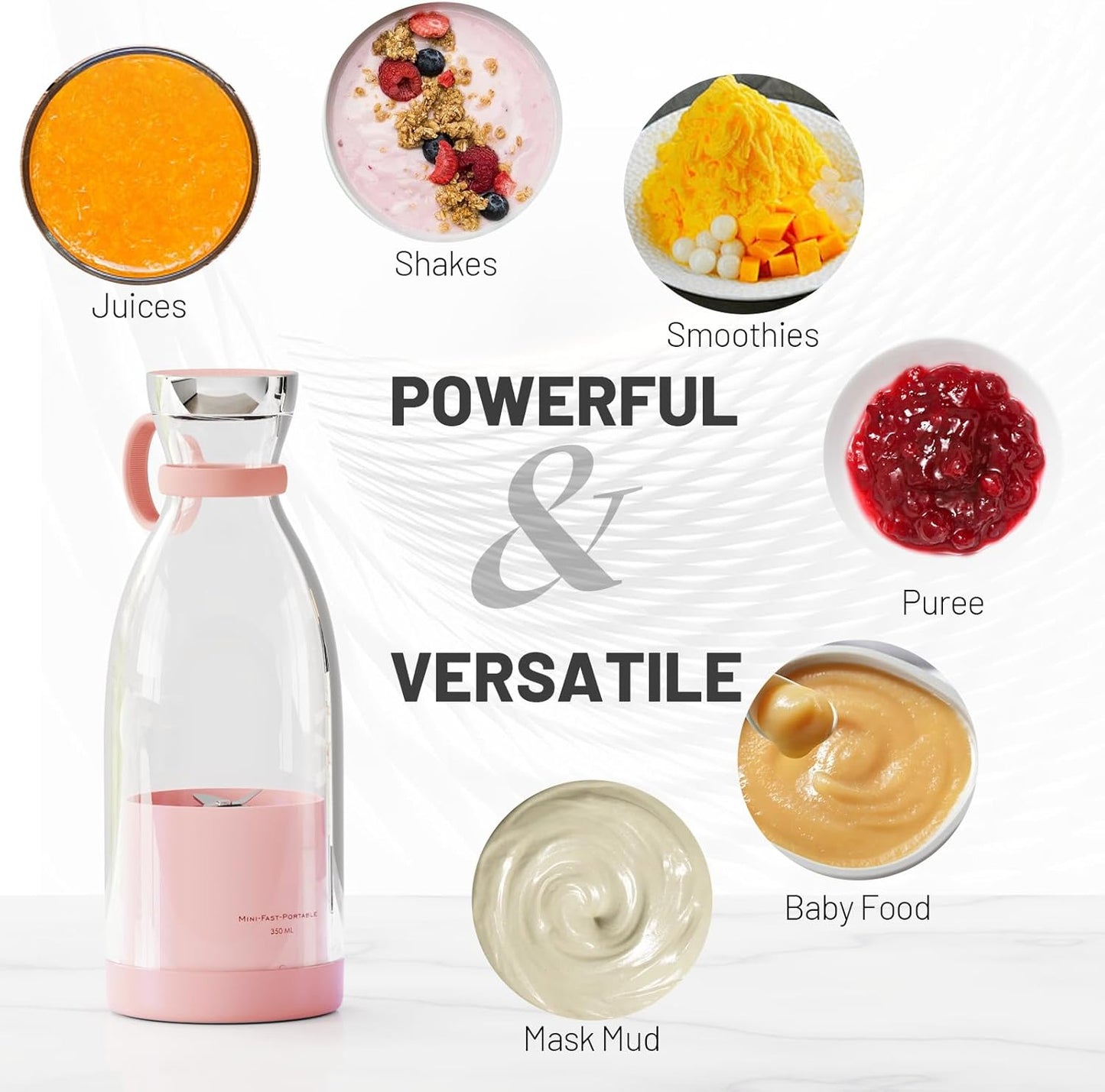 Mini Portable Blender Electric Fruit Juicer Mixers 420ml