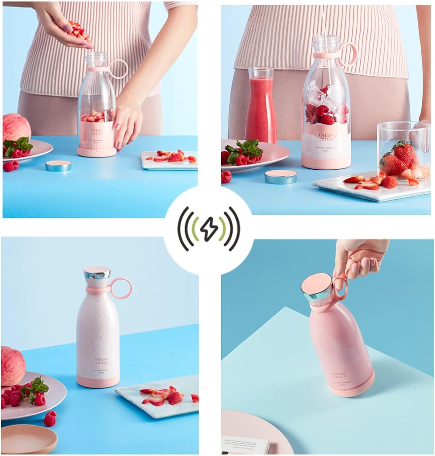 Mini Portable Blender Electric Fruit Juicer Mixers 420ml