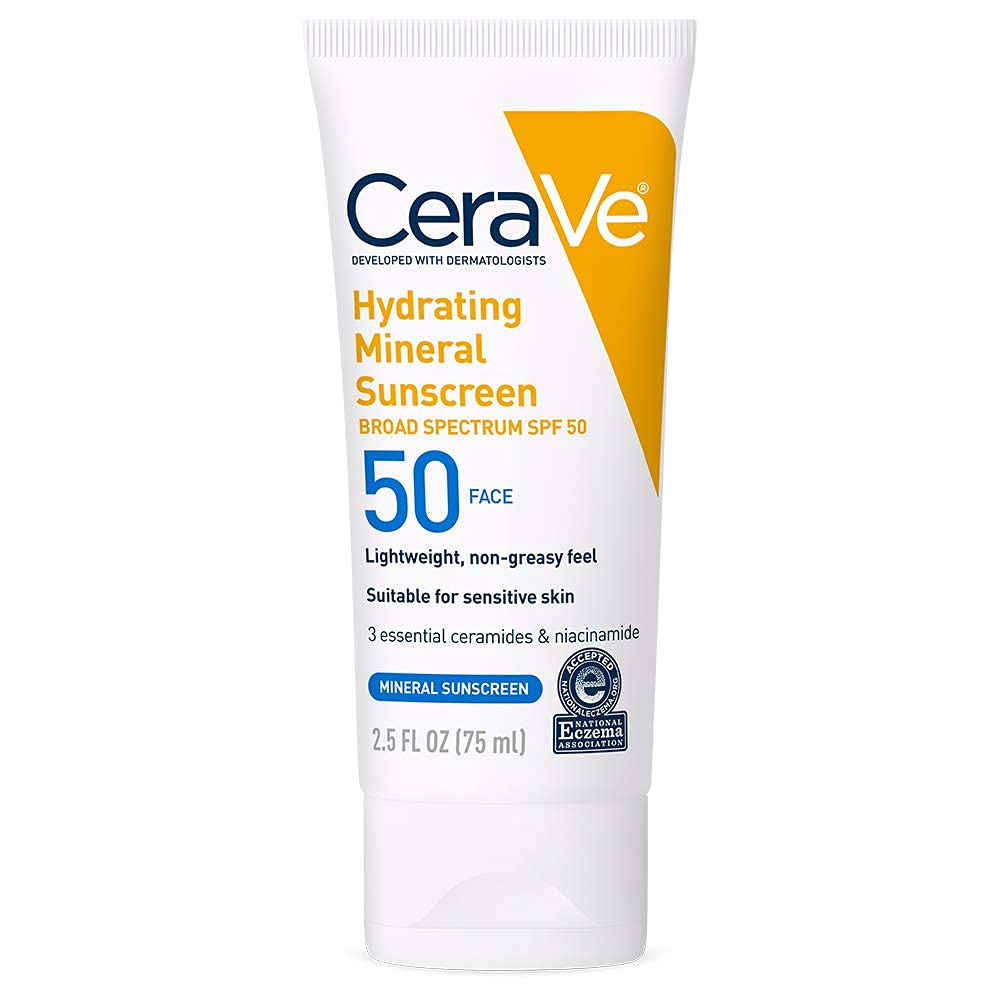 CeraVe 100% Mineral Sunscreen SPF 50 With Oil Free