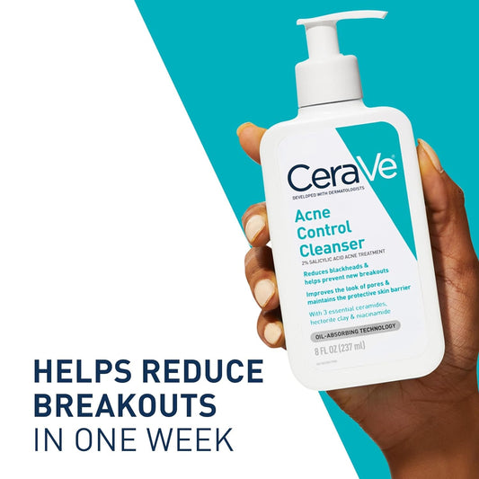 CeraVe Acne Treatment Face Wash Salicylic Acid Cleanser