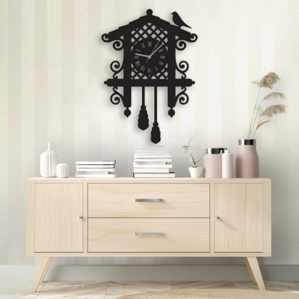 Bird Cage 3d Wooden Wall Clock Decoration Items For Wall