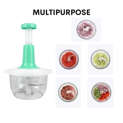Manual Hand Push Chopper | Multi-functional Vegetable Meat Grinder (Random Color) - SADA DUKAN