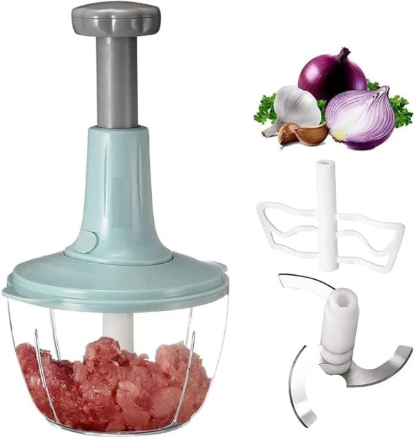 Manual Hand Push Chopper | Multi-functional Vegetable Meat Grinder (Random Color) - SADA DUKAN