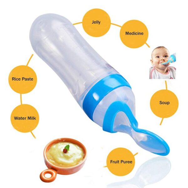 Silicone Bottle Feeding Baby Spoon Feeder (random Color)