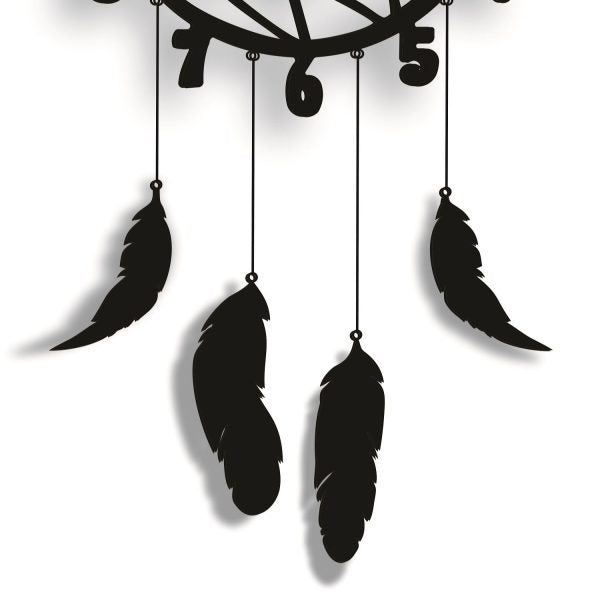 Wall Hanging Wall Clock, Wooden Feather Wall Hanging Home Decoration Dream Catcher